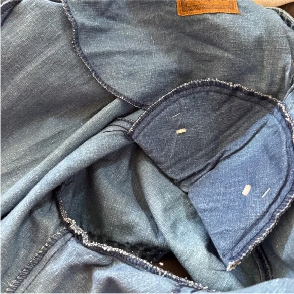 DOUBLE D RANCH Vintage Chambray Denim MaxiDress Duster Silver Concho Studs Sz S - Picture 11 of 13